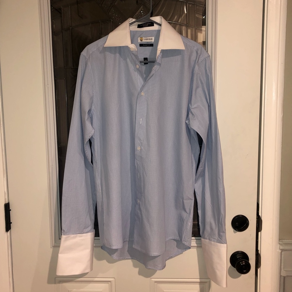 Labiyeur Men’s Slim Fit French Cuff Dress Shirt